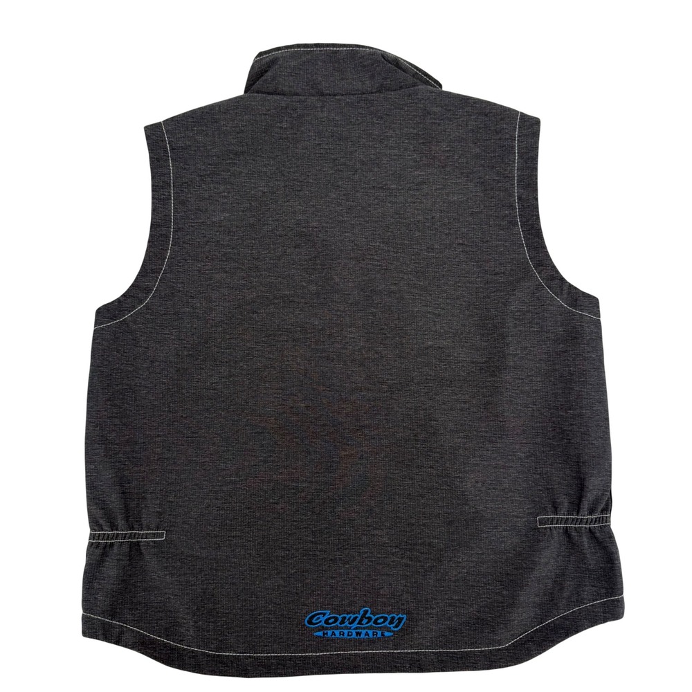 Cowboy Hardware Kids Charcoal Grey Longhorn Skull Barbed Wire Zip Vest L 10/12 - Picture 8 of 11